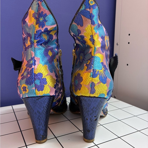 Irregular Choice Blue Floral Heeled Boots - Picture 6 of 10